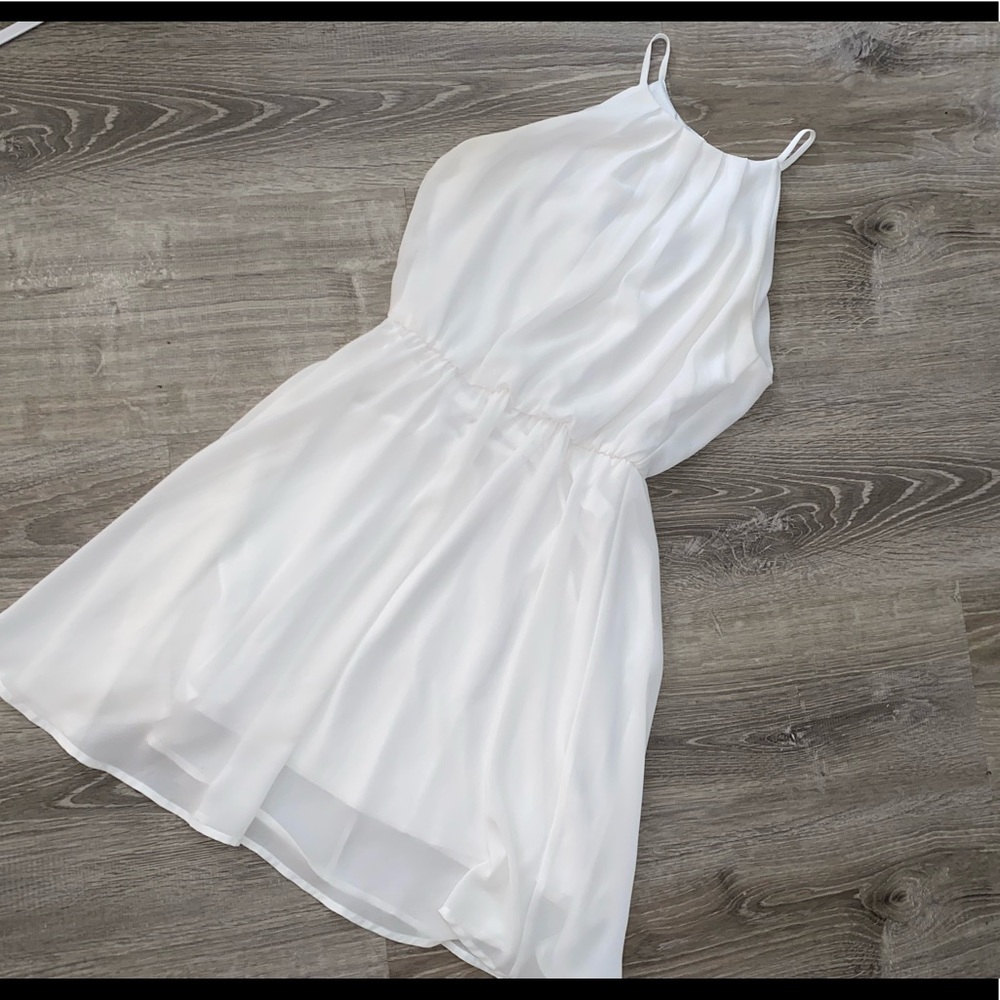 LUSH White Skater Midi Dress